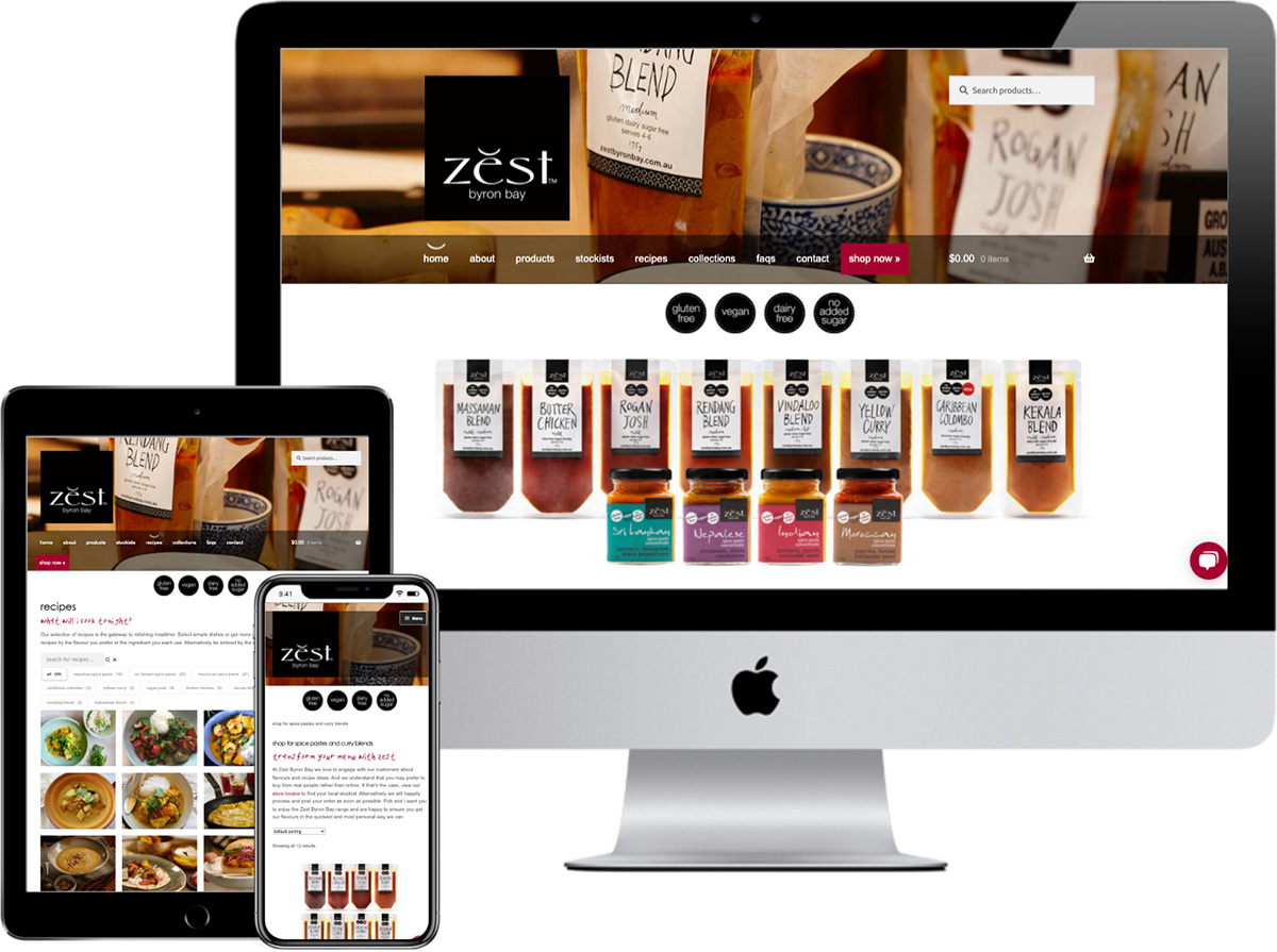 Zest Byron Bay | website designed by accurate expressions