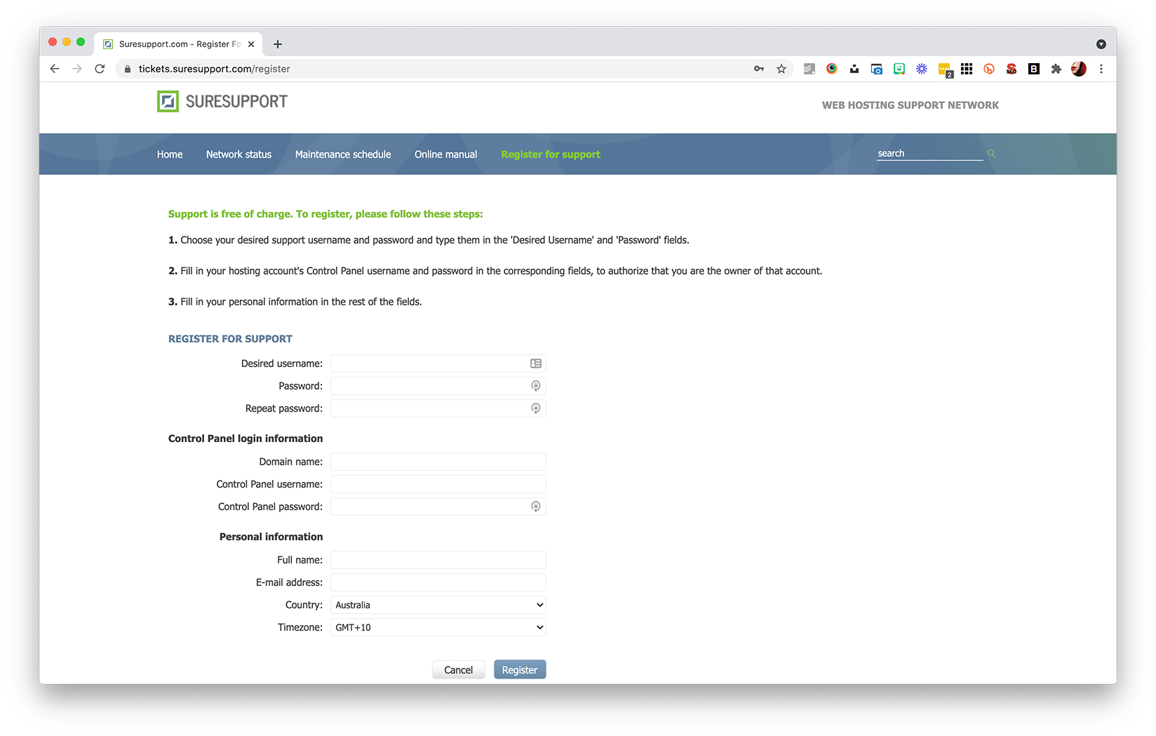 Register for SureSupport
