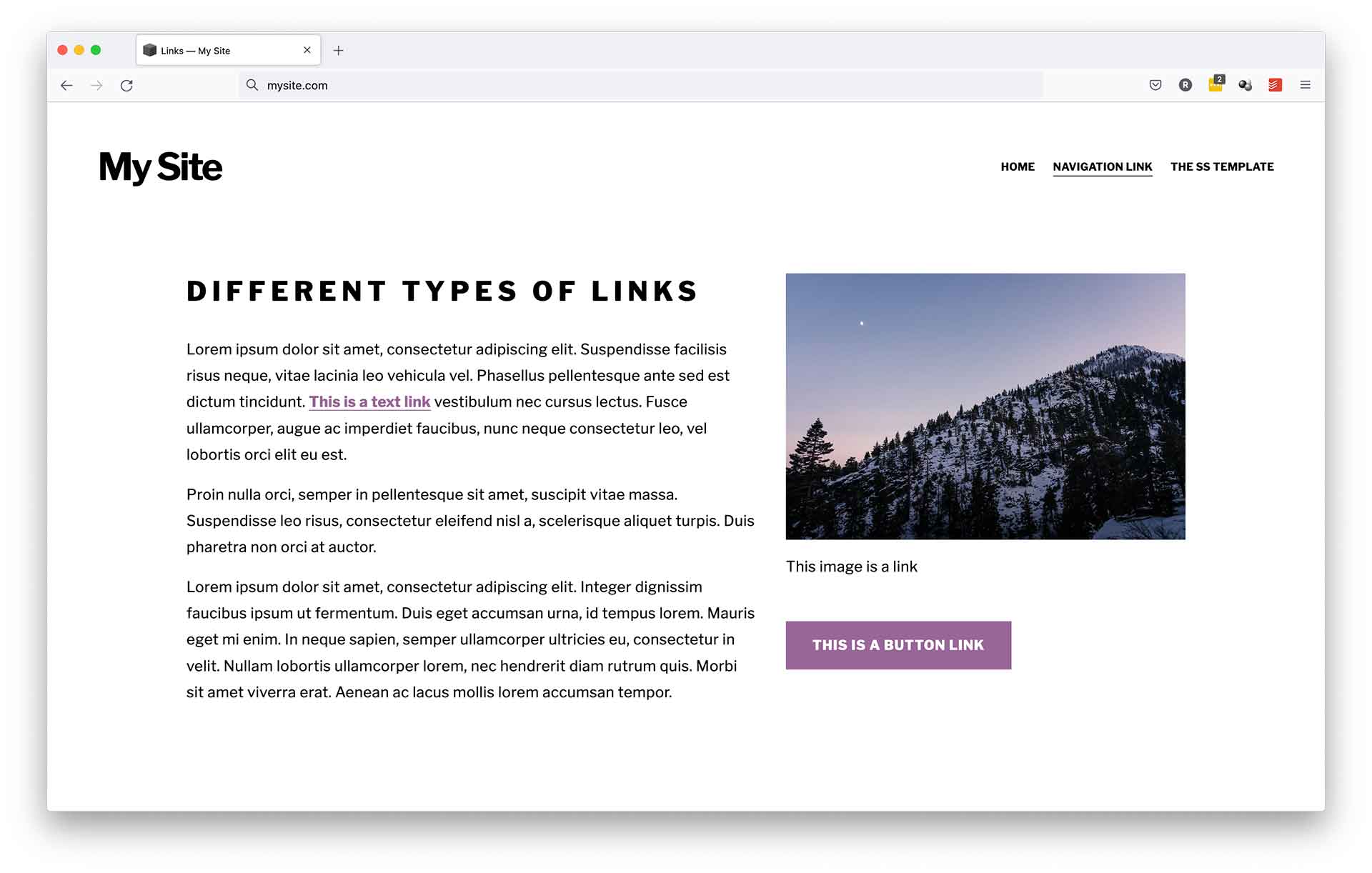 Different Types of Links - accurate expressions