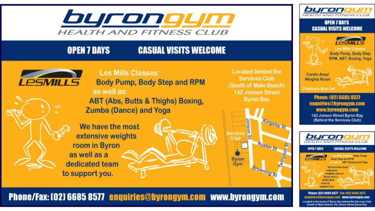 Byron Bay Gym - Newspaper Ads - designed by accurate expressions
