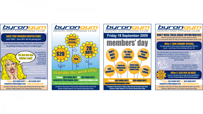 Byron Bay Gym - Newspaper Ads - designed by accurate expressions