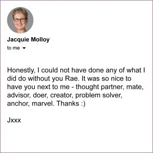 Jacquie Molloy testimonial | accurate expressions