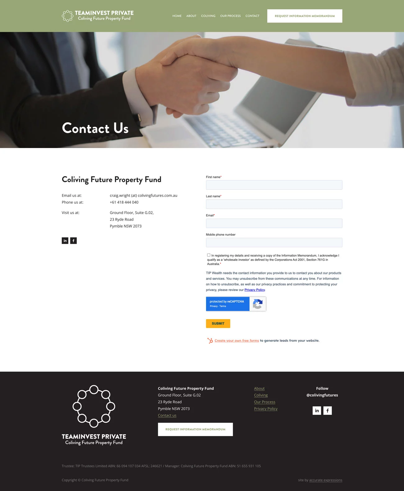 Coliving Futures website mockup | web design by accurateexpressions