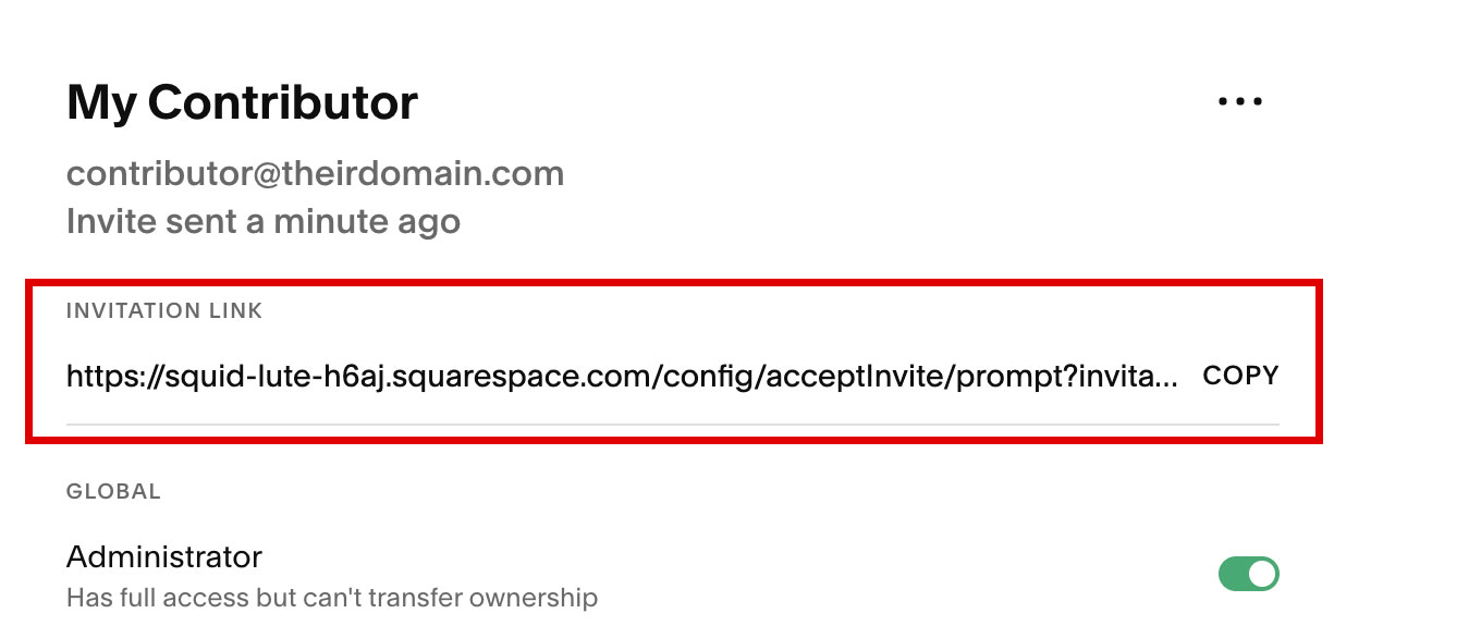 Invitation Link | Squarespace | accurate expressions