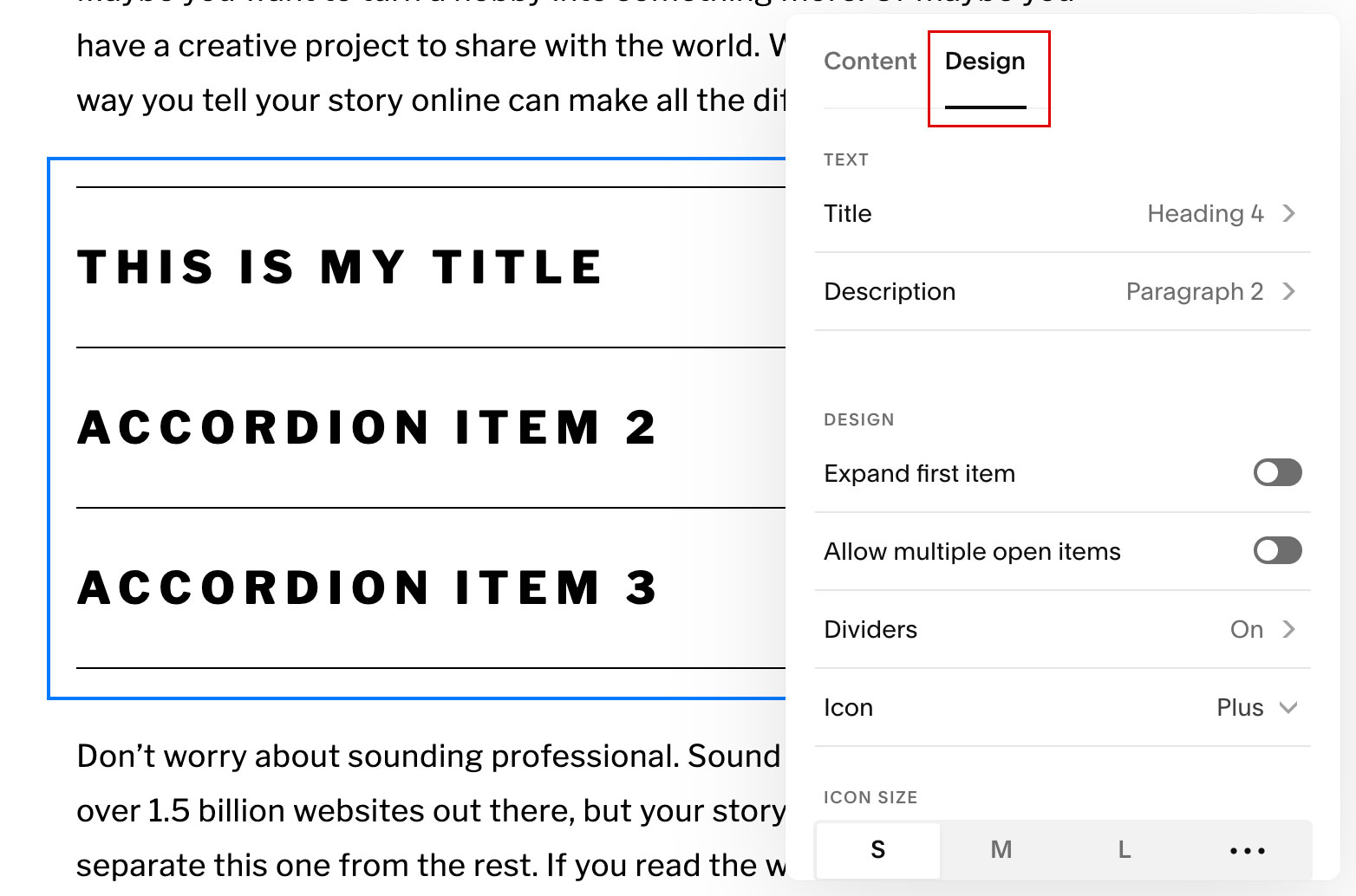 Design Accordion Block | Squarespace | accurate expressions