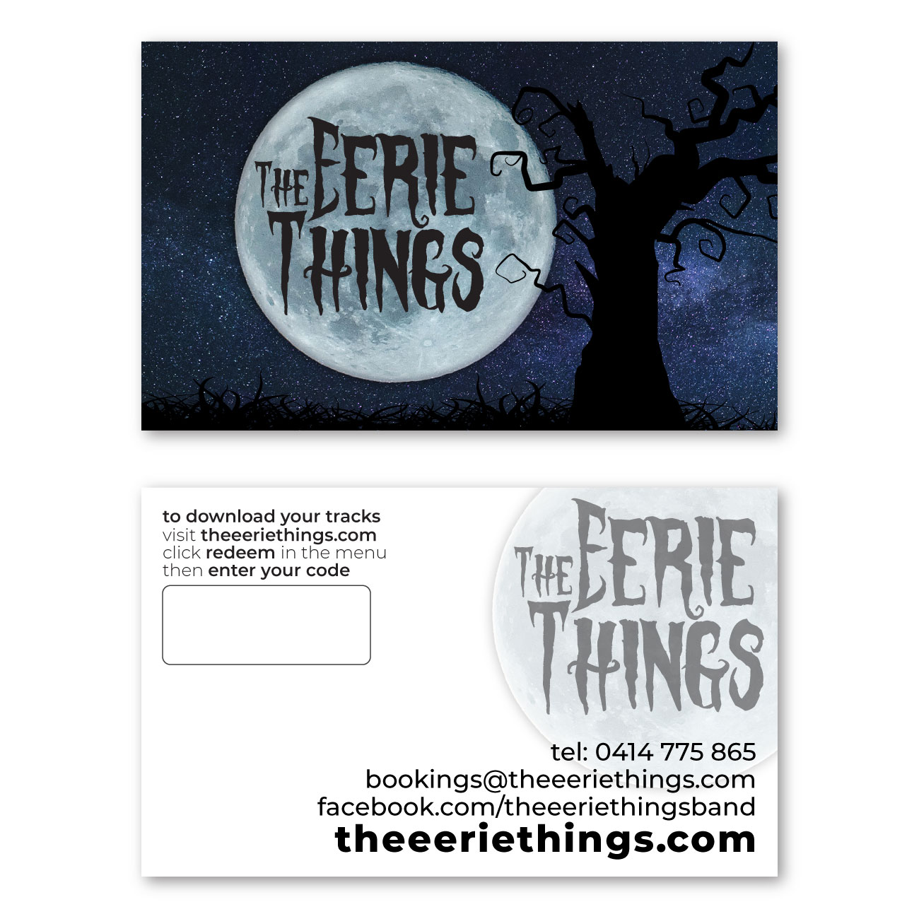 The Eerie Things | business card design by accurate expressions