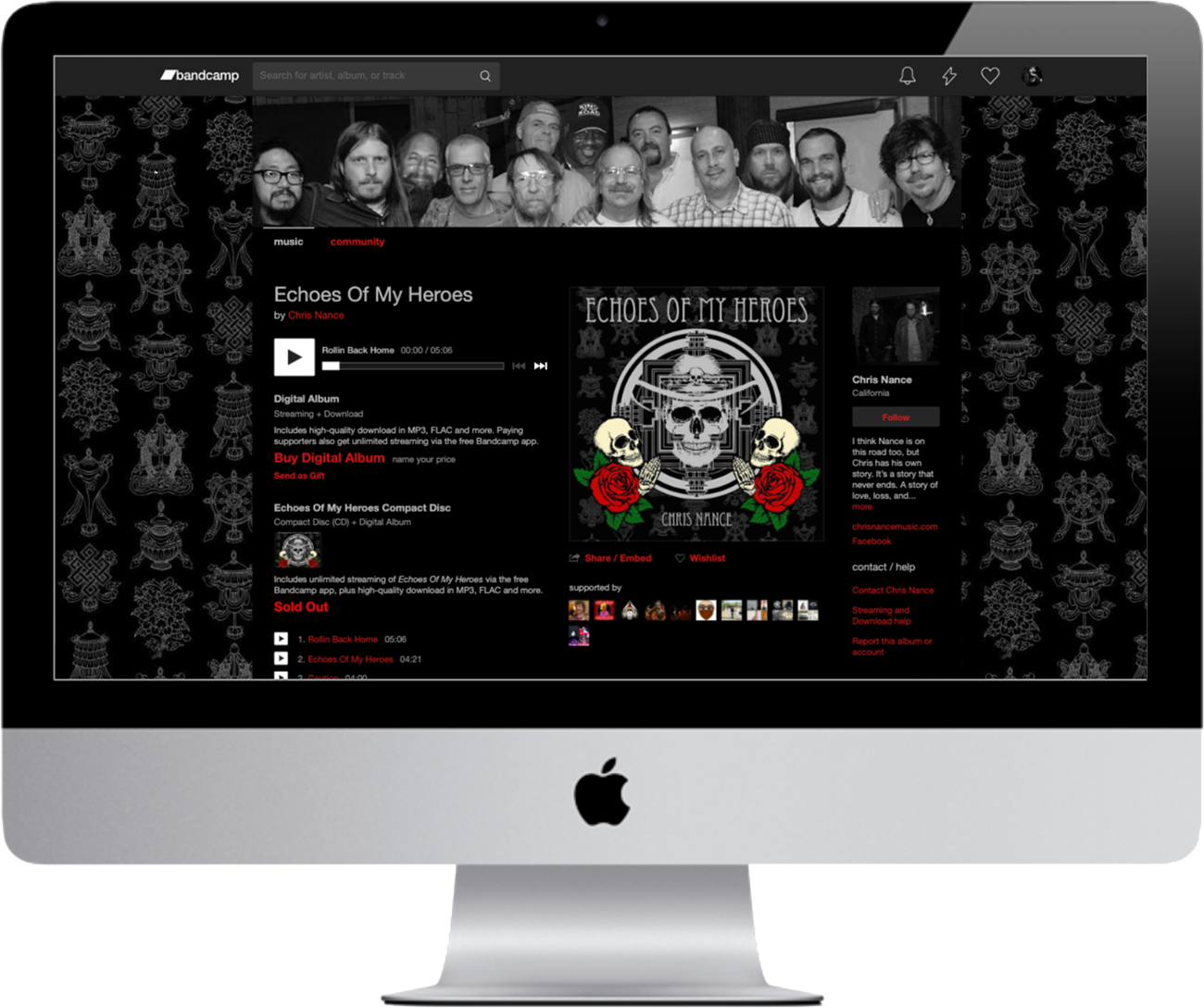 Chris Nance | bandcamp web design by accurate expressions