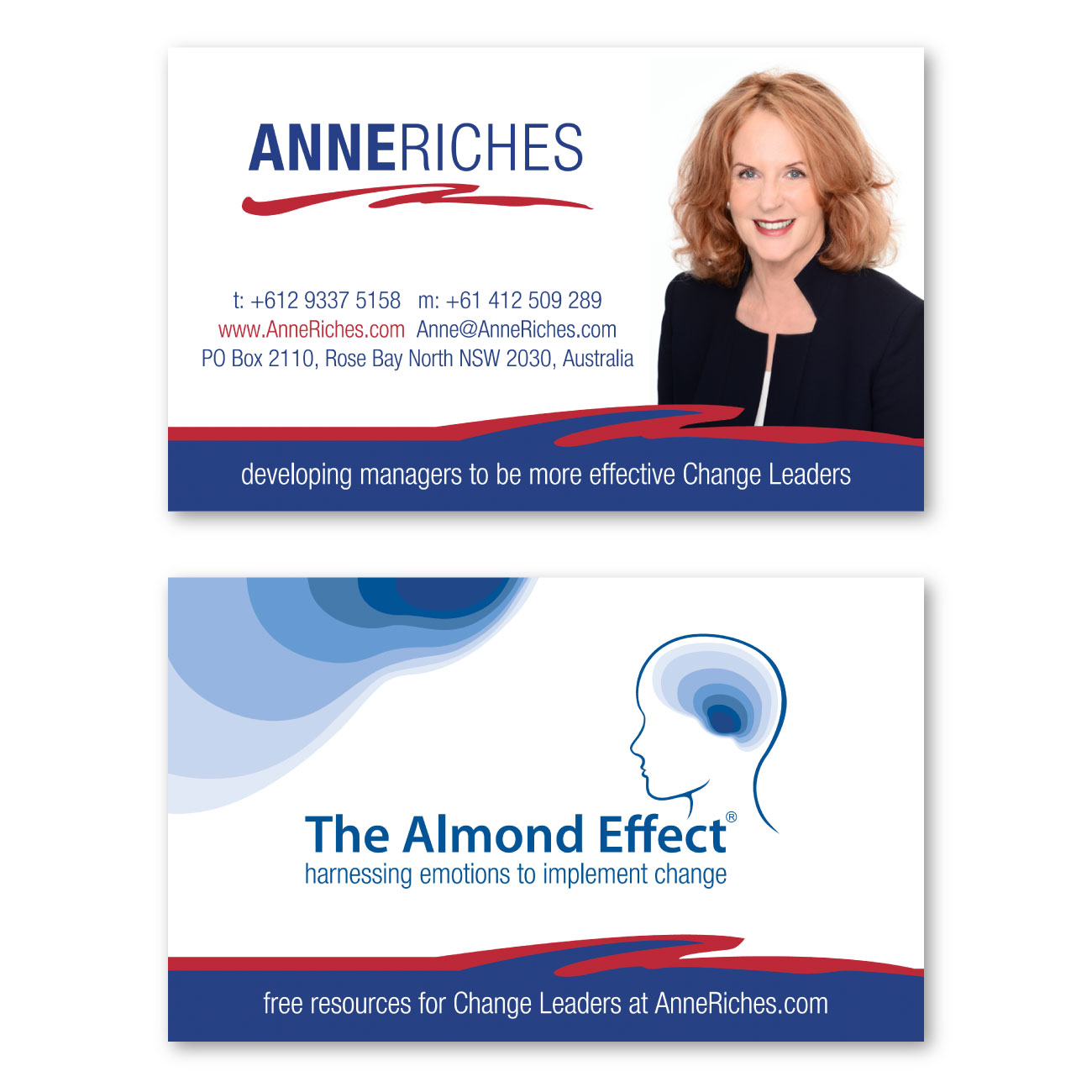 Anne Riches Business Cards | graphic design by accurate expressions