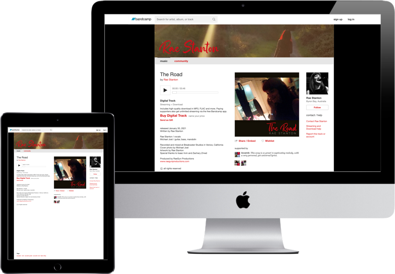 Rae Stanton | bandcamp web design by accurate expressions