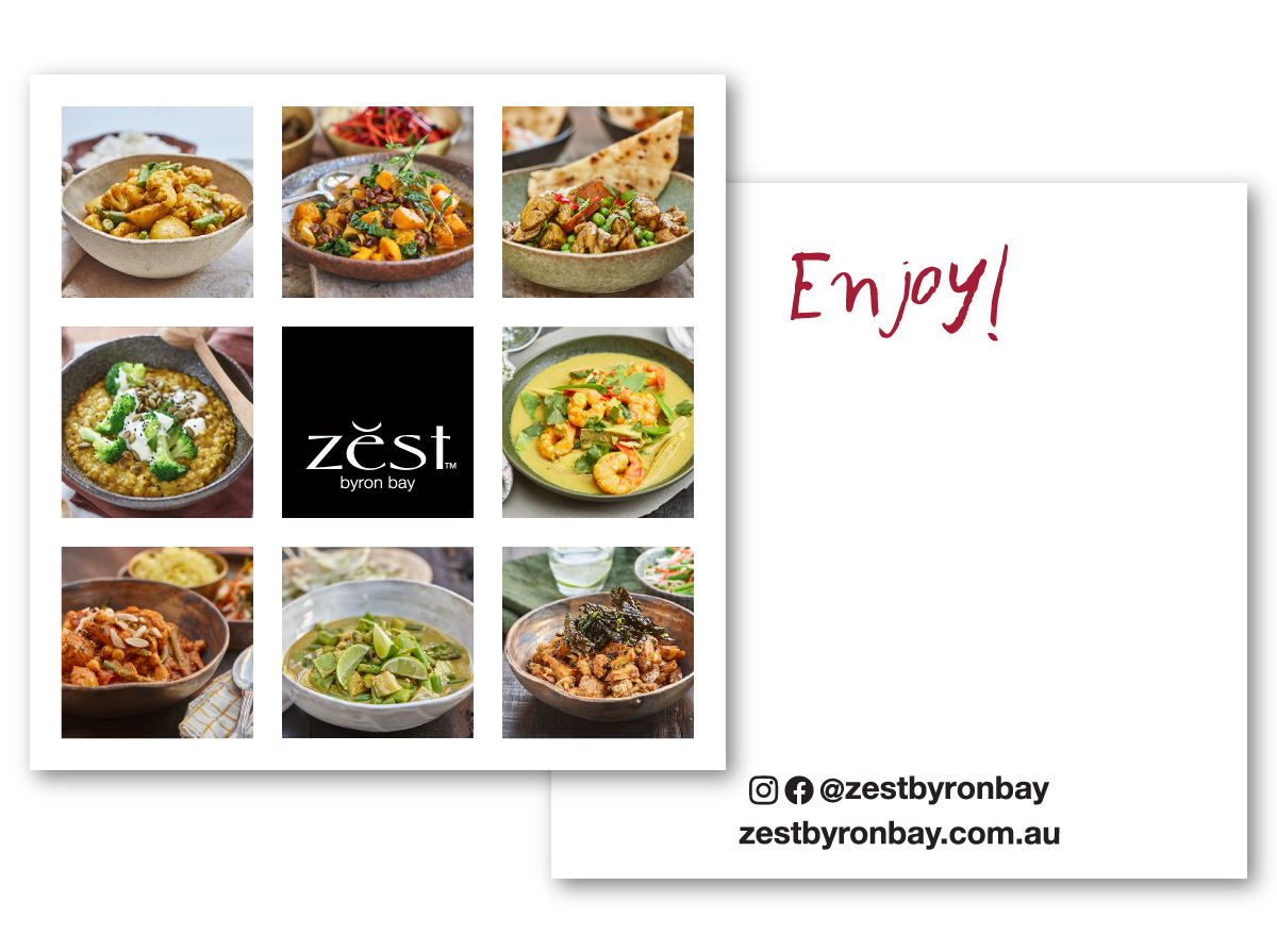 Zest Printed Promo Cards | graphic design by accurate expressions