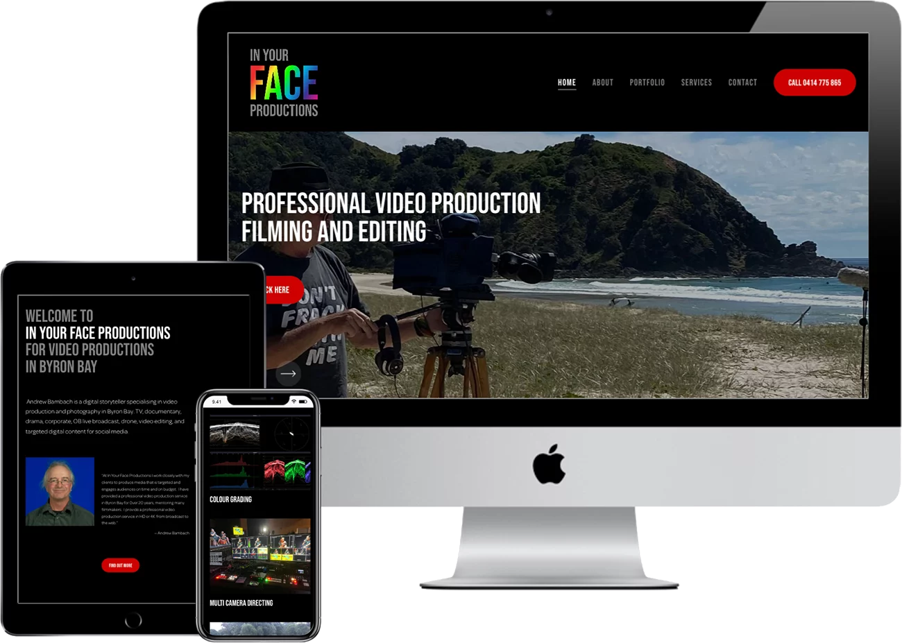 In Your Face Productions | website redesign + build by accurate expressions