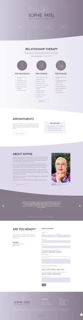 screenshot of sophiepatel.com.au website | web design by accurate expressions
